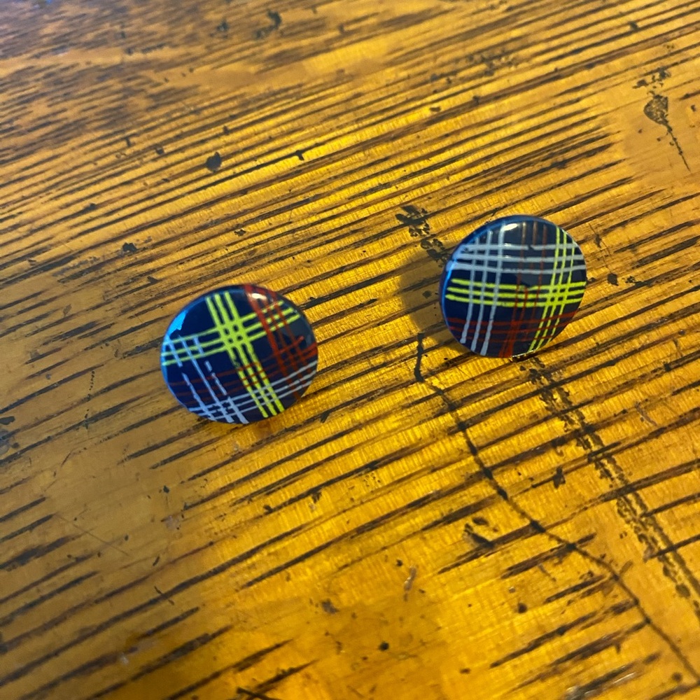 80/90s Plaid vintage earrings